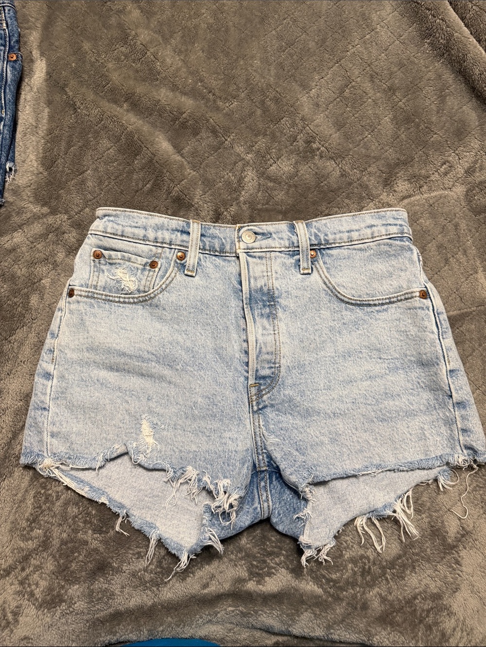 Levi's Light Blue Distressed Cutoff Denim Shorts